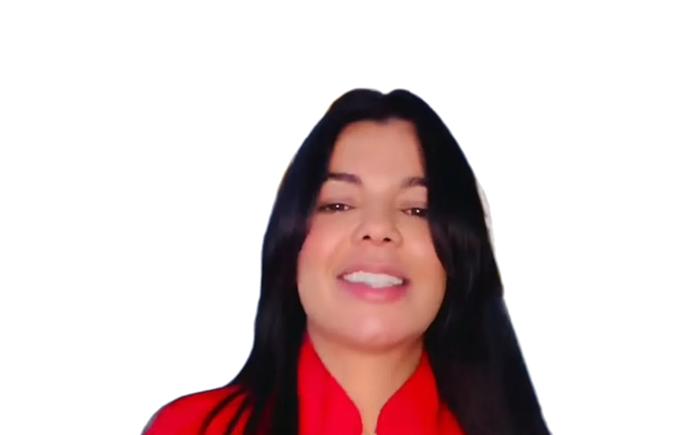 Profissional da Rennova, de uniforme vermelho, sorrindo